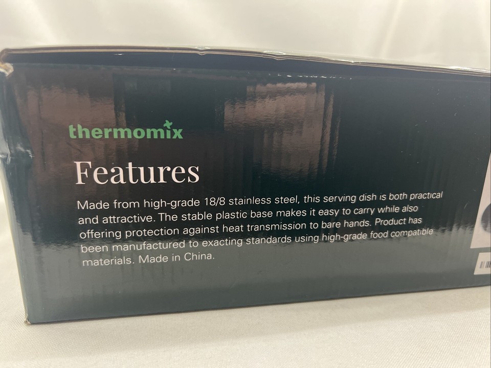 Thermomix VORWERK Round Serving Bowl Stainless Steel Silver w/Black Lid 2.2L eBay