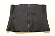 Women's Latex Boned Hook Zipper Corset, Size XXL, Color Black New without Tags
