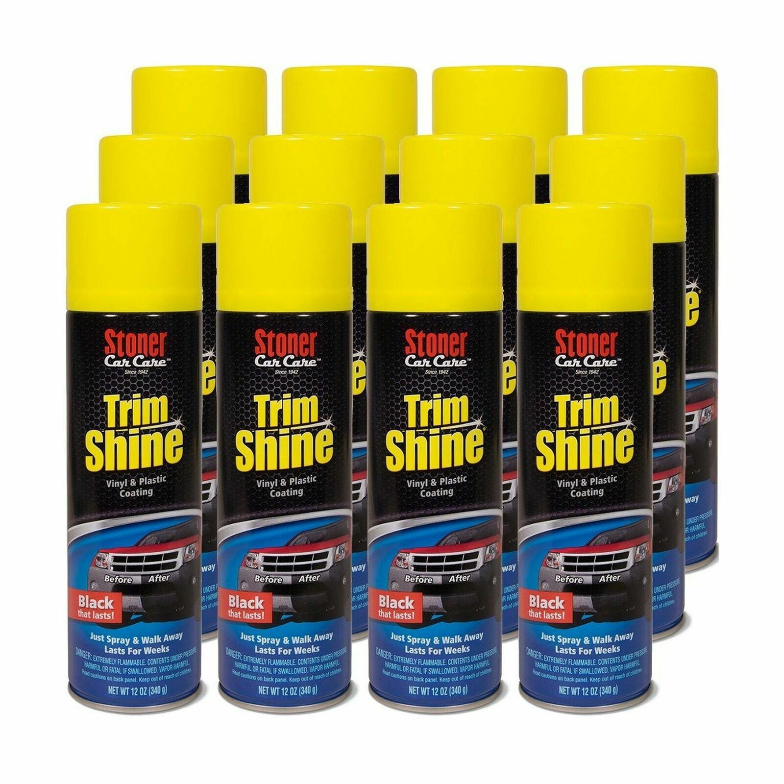 Stoner Car Care 91034 12oz Trim Shine Protectant Aerosol, 12 Pack