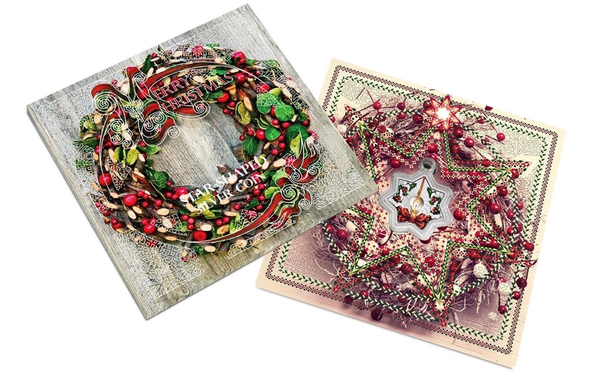 2016 1oz Christmas Tree Star Shaped Silver Proof Coin Silver $1