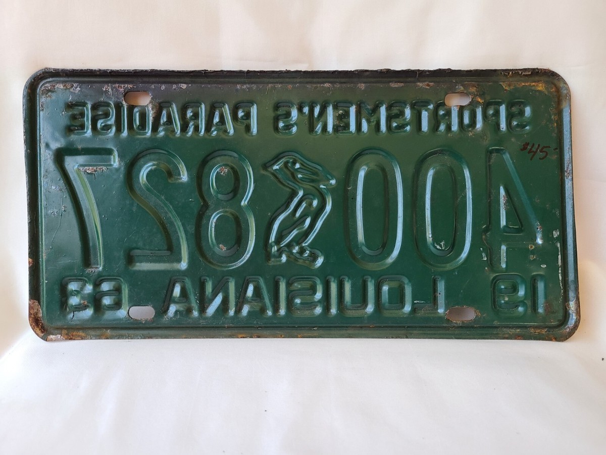 Vintage 1963 Louisiana Sportsman's Paradise License Plate 9224 | eBay