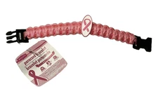 utility paracord bracelet PINK RIBBON AWARENESS light pink 