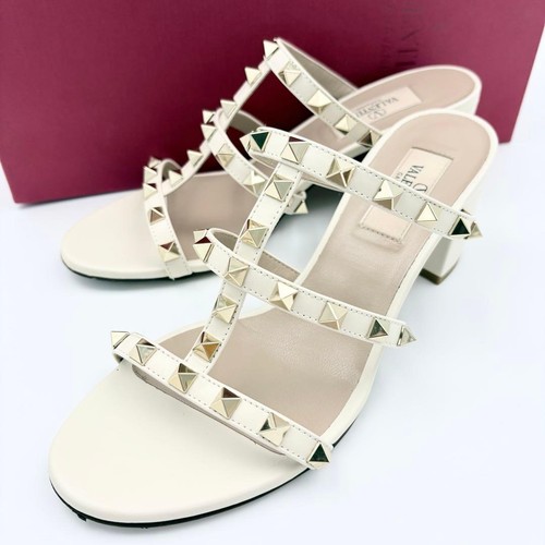 Valentino Rockstud Slide Sandals White US 6.5 / UK 4.5 Japan 0611096