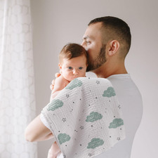 Teli In Mussola Bio Per Neonato - Set Da 4, 65x65cm, Cotone Organico E Assorbente - Foto 5