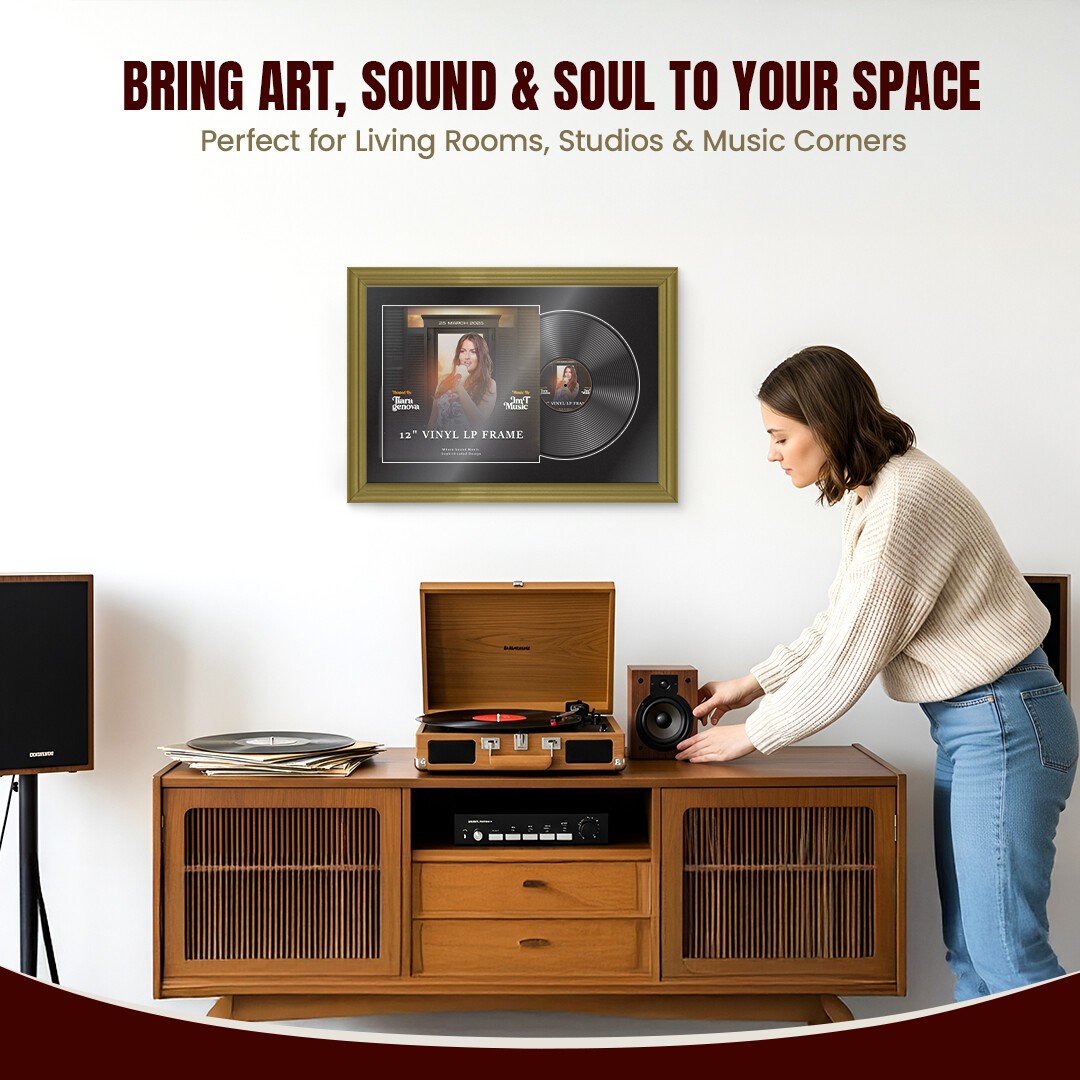 Cornice Vinile 12" LP Record Display Frame con Montaggio 25X17" in 3 Stili 26 Colori foto 4