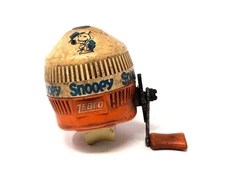 Vintage 1980's Zebco Snoopy Reel Orange Fishing Spincast 1958