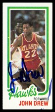 John Drew Autographed 1980-81 Topps Card #23 Atlanta Hawks