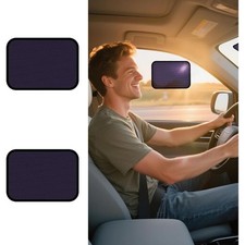 Square Car Window Shades for Side Windshield - 2 Pack Semi-Transparent 9.84x7.09