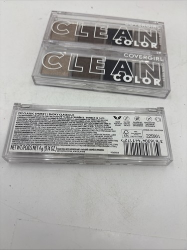 NEW Lot Of 3 Covergirl Clean Color Eyeshadow Quad 292 Classic Smokey MAKE UP X3 - Picture 3 of 5