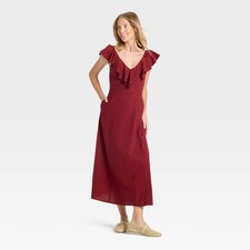 Women's Ruffle Sleeve Maxi A-Line Dress - Universal Thread