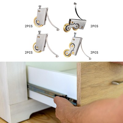 2Pcs Sliding Screen Door Tandem Roller Silent Simple Assembly Copper