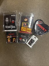 Paquete de prendedores y parches de etiqueta Chucky Ghostface Frankenstein de Halloween