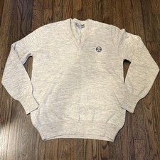 Authentic Sergio Tacchini Vintage V Neck Sweater - Medium Made In Italy