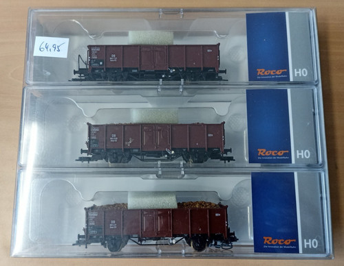Roco H0  66118: dreiteiliges Wagenset  offene Güterwagen, DB,  in OVP (KTC ) | Zustand: Gebraucht