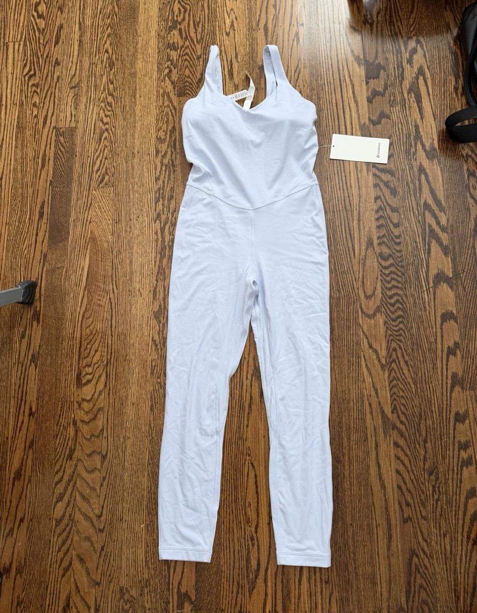 lululemon Align 25" Bodysuit Light Blue Solid Built-In Bra Stretch Size 6