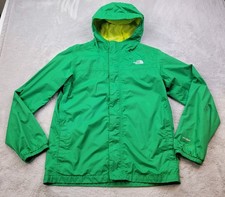 The North Face Hyvent Rain Jacket Boys XL 18/20 Green Hooded Full Zip Waterproof
