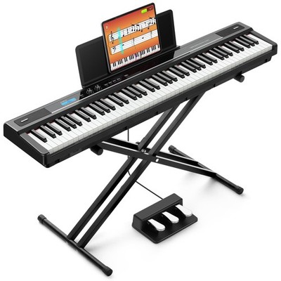 88-Key Digital Piano Keyboard - Semi Weighted Piano for Beginners with Double...
