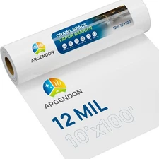 Argendon 12mil Thick Film Crawl Space Vapor Barrier 10'x100' Cover  1000 sq ft