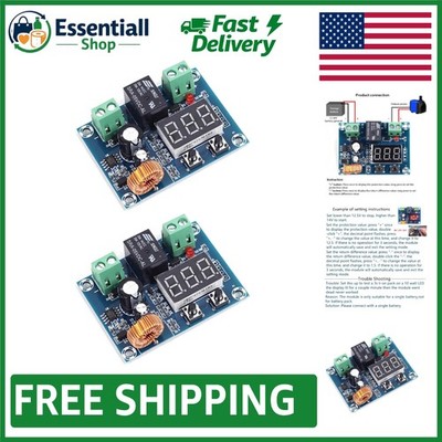 Digital Low Voltage Protector Module 2pcs for Lithium & Lead Acid Batteries