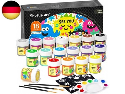 Shuttle Art Textilfarben Waschmaschinenfest 18x20ml Set | waschfest