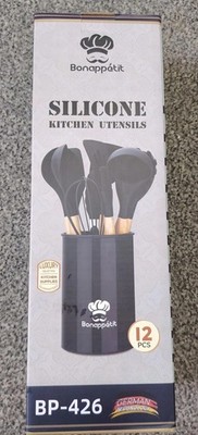 12-teiliges Küchenutensilien-Set aus Silikon und Holz - Bonappétit (deutsche Technik)