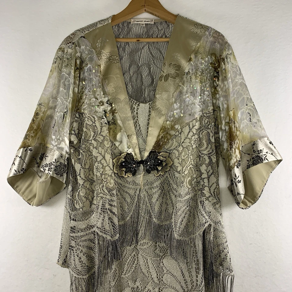 De Colección Spencer Alexis 2 piezas Vestido Top Mediano Showgirl Gatsby Cóctel Nochevieja Fiesta Foto 2 de 4