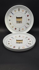 Handmade Stoneware Desert Salad Plates French Fun Design x 2 New