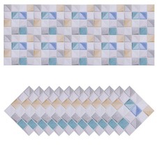20Pcs Mosaic Tile Stickers, 10 x 10cm Square Wallpaper Self-Adhesive Style 21