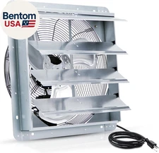 18 Inch Shutter Exhaust Fan, Ven Fan with Power Cord Wall Mount, High Speed 2,50