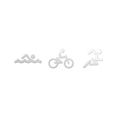 Triathlon Sticker Die Cut Chrome Mirror Gold Silver Oil Slick Rainbow