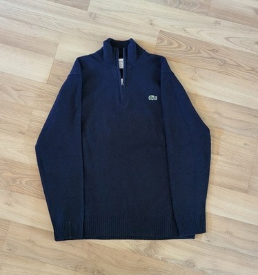 Lacoste Quarter-Zip Pullover | Navy Blue | Old Money | Vintage Vibe|L/5|Wolle