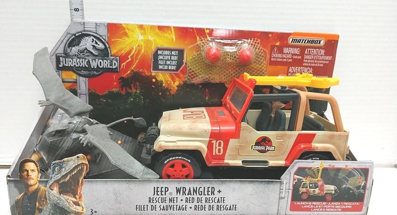 Jurassic World Mattel Jeep Wrangler + Rescue Net + Dimorphodon  Brand New FNP46