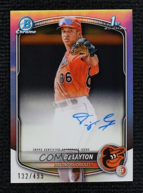 2025 Bowman Chrome Prospect Auto Refractor 132/499 DJ Layton #CPA-DL Auto lg1