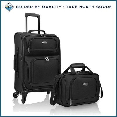 Versatile Black Rolling Suitcase with 4 Wheels and Spacious Interior Design