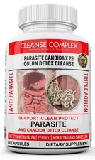 Colon Detox Cleanse Parasite Candida 180 Capsules Natural Herbal Supplement USA