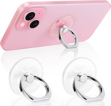 Clear 2-Pack Phone Ring Holder 360  Rotating Finger Grip   Silver