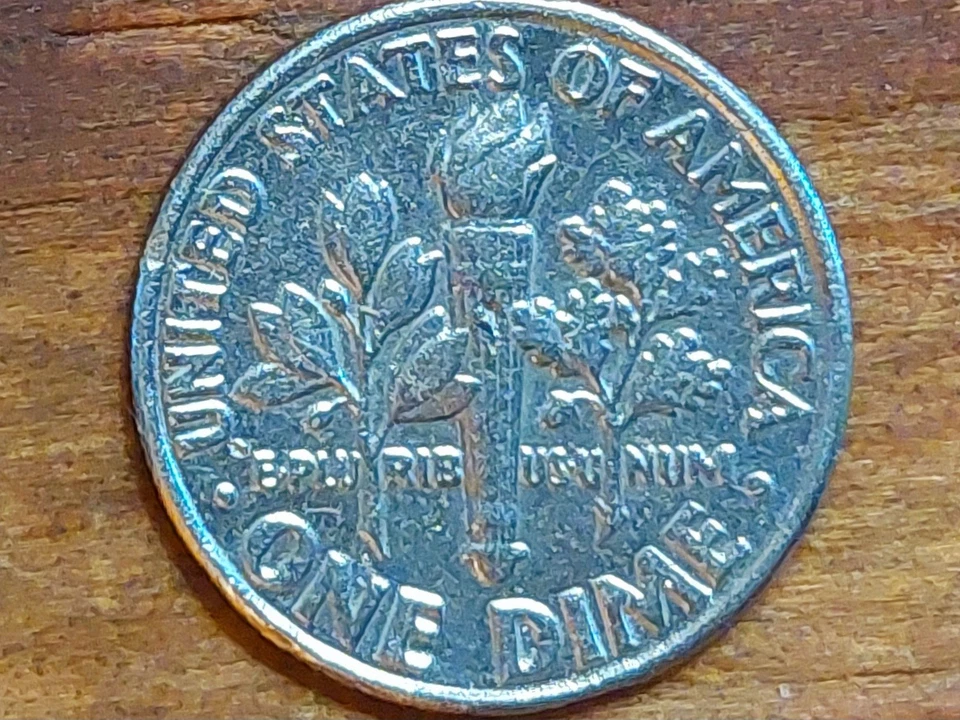 1998 P Strike Through Grease Error Dime - Image 2 of 2