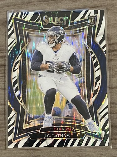 2024 Panini Select - Concourse J.C. Latham #11 Zebra Prizm (RC)