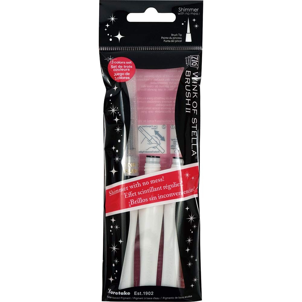 Kuretake ZIG Wink of Stella Brush II, Glitter Clear & 2 Refi