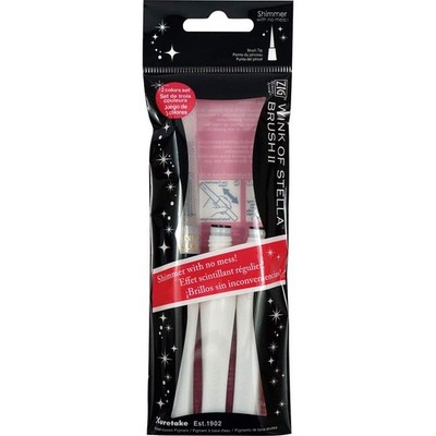Kuretake ZIG Wink of Stella Brush II, Glitter Clear & 2 Refills, Shimmer