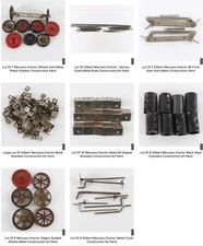 HUGE Erector Meccano Gilbert Lot: Base Plate, Straights, Parts, Wheels Etc