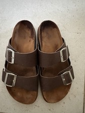 Arizona Size 39 Tony Bianco Slides Chocolate Brown Genuine Leather Straps