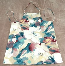 Boutique Watercolor Flower Botanical Bib Chef Green Apron Cooking Baking Kitchen
