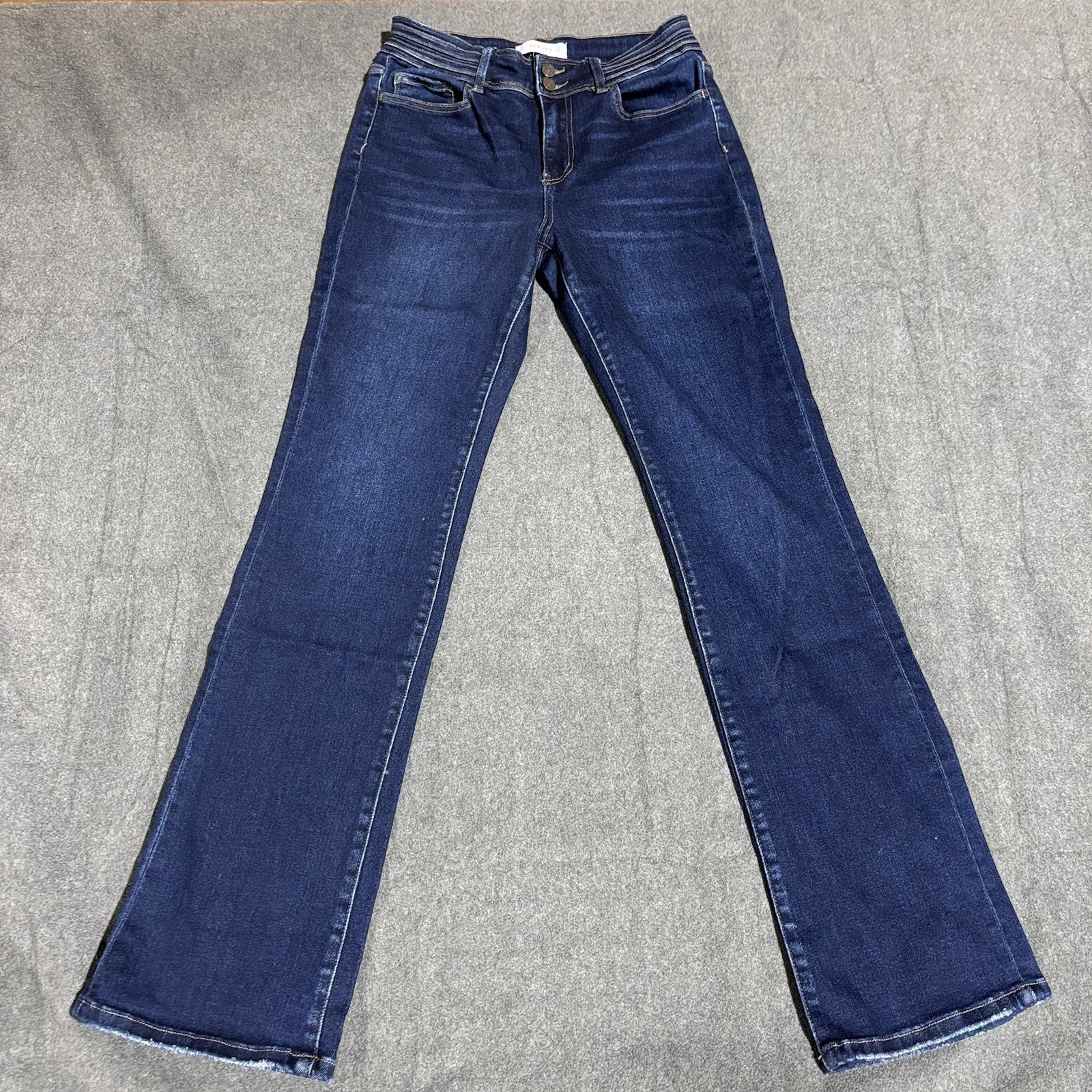 VERVET by Flying Monkey Blue Flare Jeans Size 30 Dark Wash Double Button High