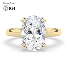 Oval Diamond Engagement Ring 18k Yellow Gold Labgrown 5 Ct Solitaire