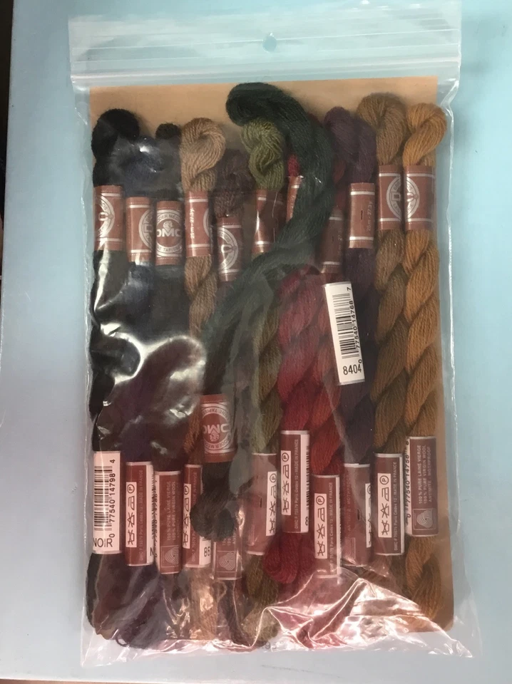 DMC Wool Floss - Pack of 12 Dark Colors for Primitive Projects - Image 2 of 2