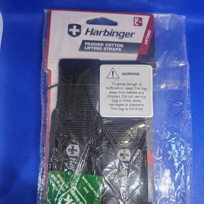 Harbinger Padded Cotton Lifting Straps Neotek Grip Wrist Support NEW