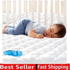 Crib Mattress Protector Sheets Fitted Waterproof Crib Mattress Pad Cover, Noi...