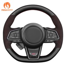 Hand Stitching Alcantara Car Steering Wheel Cover Wrap for Subaru WRX 2022-2024