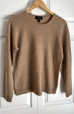 Charter Club Luxury Cashmere Crewneck Sweater Long Sleeve Women's Size M Tan